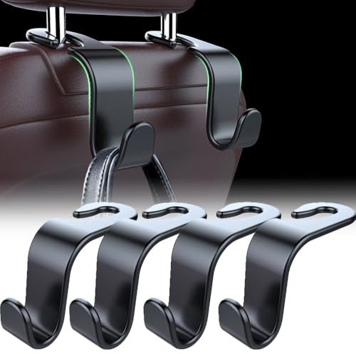 JSYDMA 4 Pezzi Ganci Poggiatesta Auto, per Fiat 500 595 HF800 S 600 500X Ganci Auto Sedile, Ganci Organizzatore Conservazione per Sedile Posteriore