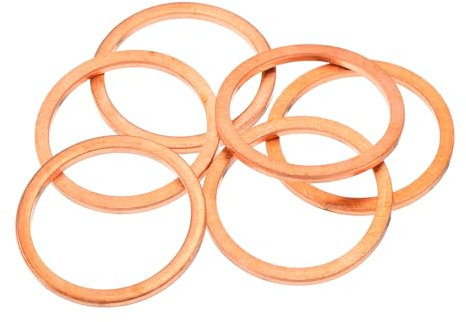 QUARKZMAN 6 Pz Rondelle Piane in Rame, 25x30x2mm Rondelle Metriche Piane in Rame Aggiornate per Guarnizioni a Compressione per Raccordi Idraulici Viti Bulloni Dadi Riparazione Elettronica