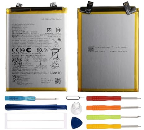 Duotipa Batteria di ricambio QM50, 4850 mAh, compatibile con Motorola Edge 40 Neo, con kit di strumenti di riparazione