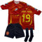 Gokaynex Yamal - N° 19 - Maillot pour enfant - 2024/2025 - Espagne - Fan à domicile - Ensemble de football avec short et chaussettes - Tenue garçon - Maillot pour enfant - Tailles adolescentes, rouge