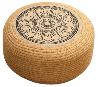 Pouf en rotin, Coussin d'extérieur imperméable, Coussin de Sol Tatami, Tabouret résistant aux intempéries, siège de Salon côtier, idéal pour Jardin, Porche, terrasse, siège de Piscine 50 cm