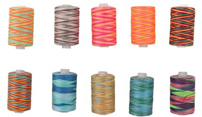 Filotto a macchina da ricamo filo in poliestere 402 Fili di cucito usura durevole colori variegati 10pc per uso domestico