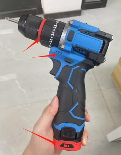 Akkuschrauber, Akku Bohrschrauber Set Mit 2000mah Akku, 25+3 Drehmomentstufen, Max 65 N.M Akku Bohrmaschine, 2-Gang, Led-Licht, 28tlg Zubehöre Set für Haus Garten DIY Projekt (Blau)