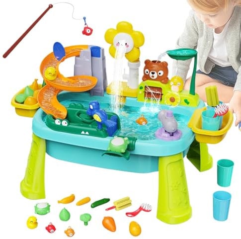 Generisch Baby Wasserspiel Tisch | Spielzeug Mit Elektropumpe - Lernspielzeug Angelspiel Rollenspiel für Kinder 3-8 Jahre Mädchen Garten Camping Kindergarten