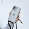 KTUCN Weiche Silikonbeschichtung, transparente Crossbody-Lanyard-Hülle für iPhone 15 13 11 12 14 Pro Max Mini XS X XR 7 8 Plus SE, stoßfeste Hülle, Schwarz, für iPhone 12 ProMax