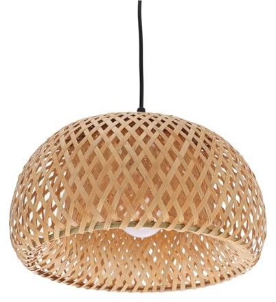 NUOBESTY Lampenschirm Für Pendelleuchte Hängeleuchte Mit Steckerkabel Wicker Rattan Hängelampe Für Zimmer Küche Esszimmer Schlafzimmer Bar Restaurant