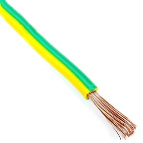flexible trenzado de alambre de cobre, Cable eléctrico BVR 10-20 AWG 450/700 V, cable de cobre recocido, multicolor(Yellow in Green,12AWG - 4mm2)