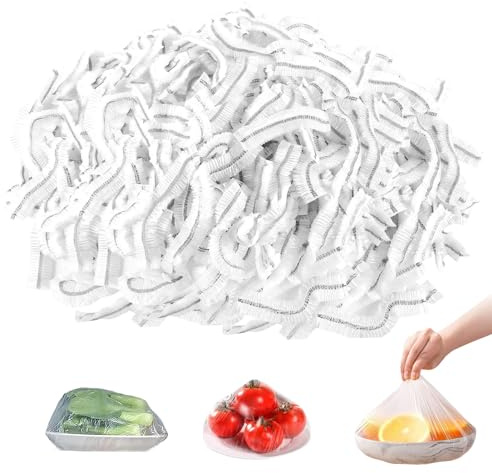 300 Stück Frischhaltefolie mit Gummizug，Wiederverwendbar Frischhaltebeutel，Abdeckhauben für Lebensmittel Versiegelungsbeutel für Die Aufbewahrung Von Lebensmitteln