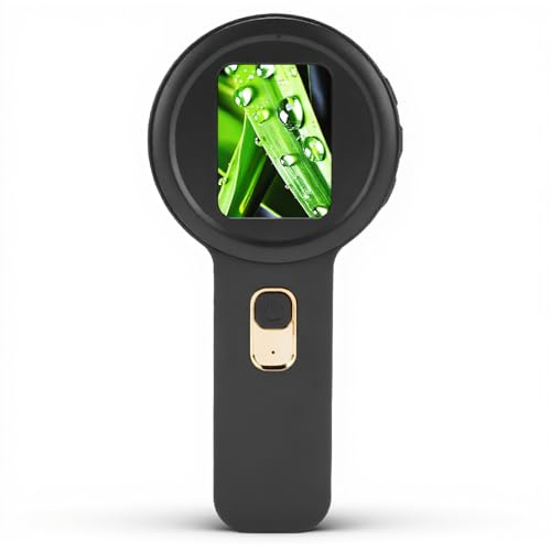 YUEHISY Digitalem Vergrößerung Wie 4 TB Expandable Memory, 200x Zoom und 16 LED -Leuchten, Tragbares HD -Handheld -Mikroskop (Black)