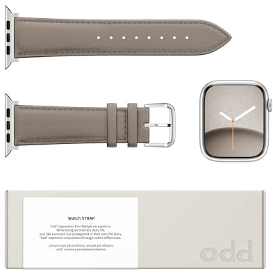 a.odd Genuine Leather Strap for Apple Watch Series 1-11 SE Ultra 1/2, 38mm 40mm 41mm 42mm 44mm 45mm 46mm 49mm (Davy's Gray, L [42/44/45/46/49mm])