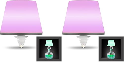 REV LAMPRUSCO Akku Flaschenlampe – RGB Tischlampe kabellos 130lm 2W 4000mAh – Flaschenlicht dimmbar in versch. Farben, P54 spritzwassergeschützt – Touch Tischleuchte innen & außen (Packung mit 2)