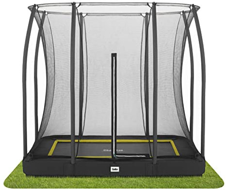 Salta Comfort Edition Ground - Bodentrampolin mit Sicherheitsnetz – 214x153cm – Rechteckig - Schwarz