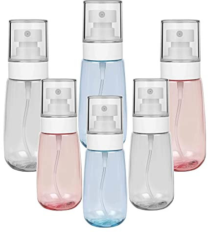 Botellas de Spray,6pcs Pulverizadora Portátil Recargable Botes Spray Vacios,Atomizador Dispensadores de Líquidos,para Vacaciones, Viajes, Maquillaje, Limpieza, Desinfectante, Perfume(60ml y 100ml)