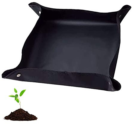 ZEACCT Cojín de Plantación Impermeable,Macetas Estera De Jardinería Plegable para Riego y Trasplantes Plantas De Flores De Trasplante para Jardín Interior (75x75cm, Negro)