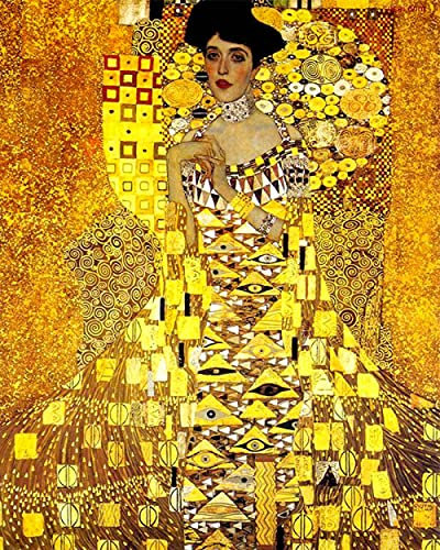 REGSDFQ DIY 5d Diamant Malerei Kits FüR Erwachsene Kristall Kreuzstich Kunst Diamant Stickerei Set DIY 5d Diamond Painting Set Full Groß FüR Heimwand Deko Gustav Klimt Porträt von Adele Bloch 40x50cm