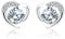 Silver Stud Earrings for Women, Stud Earrings White Gold Cubic Zirconia Heart Stud│Dainty Earrings Jewellery Gift for Girls