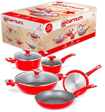 Batteria di pentole 8 pezzi Aeternum rosso Sparkling Red