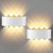 Lureshine 2 Stück Wandleuchte Innen, 22x8x5cm Up an Down Wandlampe, Aluminium-Druckguss Wandleuchte Aussen 8w Weiß IP 65 Wandleuchte LED Innen 3000K Warmweiß, Wandlampe Up Down Innen für Wohnzimmer