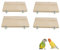 4PCS Bird Platform Flat Wooden Stand Pet Platform Climbing Platform Bird Cage Accessories for Small Animals Parakeets Budgies Chinchilla Hamster Rat Mouse Parrot