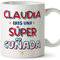 MUGFFINS Tazas Personalizadas para CUÑADA - En Español - Eres Súper - 11 oz / 330 ml - Regalo personalizable original y divertido