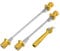 X AUTOHAUX 1 Set Bike Wheel Safety Lock Quick Release Skewer Gold Tone