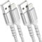 2Pack 2M iPhone Charger Cable, Nylon Braided UAB A to Lightning Cable Fast Charging＆Sync iPhone Lead Cord Compatible with Apple iPhone14 13 12 11 Pro Max Xs Xr X 8 7 6 Plus SE (Silver)