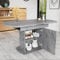YESGIGA Ausziehbarer ovaler Esstisch, L110/130xW70xH75cm,Esstisch mit Stauraum, Kaffee-Freizeittisch, moderner minimalistischer Esstisch (Grau+silberner Griff)