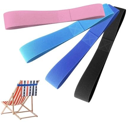JIEHU 4 Pcs Beach Towel Bands, Sun Loungers Towels Band, Portable Beach Towel Holders, Sunbed Towel Straps, Beach Band Towel for Pool, Beaches, And Outdoor Use