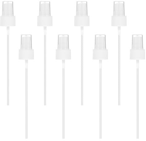 JJUNW 8Pcs Spray Bottle Top, Sprayer Tops Replacement Pump Plastic Fine Mist Spray Caps for Essential Oil, Cleaning Solutions (24/410 Cap Size)