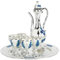 Fafeicy Ensemble de Pichet à Vin Rétro en Métal et Alliage de Zinc, Théière Artisanale pour la Maison, les Fêtes et les Mariages (Sliver Blanc Bleu)