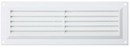 Map Plastic Louvre Air Vent with Flyscreen, White, 9 x 3 (229mm x 76mm), Single Brick Cover for Interior & Exterior Use