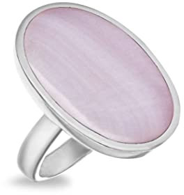 Tuscany Silver Damen-Ring 925 Sterlingsilber Perlmutt pink 23 x 15 mm Gr. 56 (17.8) 8.47.7100