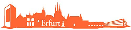 Samunshi® Aufkleber Erfurt Autoaufkleber Skyline 50 x 10,4cm orange