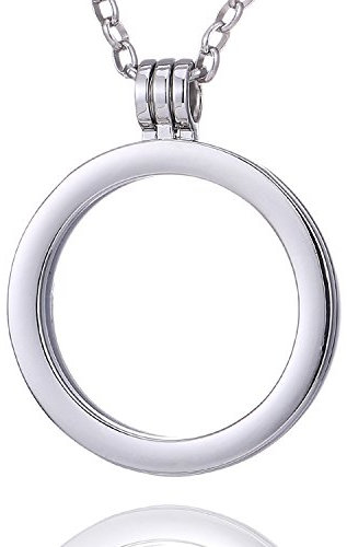 Morella Damen Halskette 70 cm Edelstahl mit Anhänger Träger für Coins 33 mm in Schmuckbeutel