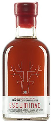 Escuminac Sirop D'Érable Pur Et Premium - Grande Récolte - Canada Catégorie A - Grade A Foncé Goût Robuste - 200 ml - Parfait Pour Cocktails, Recettes Relevées - Produit Du Québec