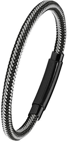 s.Oliver Herren Armband 21cm Edelstahl IP Black schwarz grau