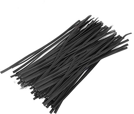 Tangser Plastique Noir 6 Twist Sac de Liens, Attaches de câble, Cables 500 Pcs pour Les Sacs ou Arbre de Noël 15Cm