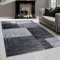 Teppium Tapis Salon Moderne Tapis Chambre Noir-1 80 x 150 cm - Tapis à Poils Courts, a Poil Ras, Conception Abstraite à Carreaux Moelleux et Doux - Tapis Cuisine Moquette Salle de Sejour
