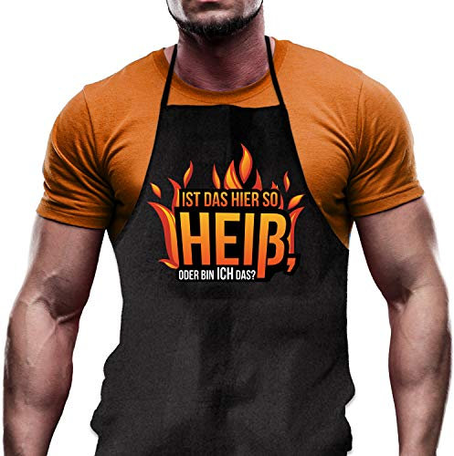 Shirtoo Kochschürze Ist das Hier so heiß oder Bin ICH das? - Lustiges Geschenk für Hobbyköche zum Geburtstag oder zu Weihnachten