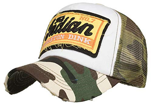 CHENNUO Basecap Mesh Cap Herren Trucker Baseballcap Distressed Snapback Sport Kappe (Armee grün)