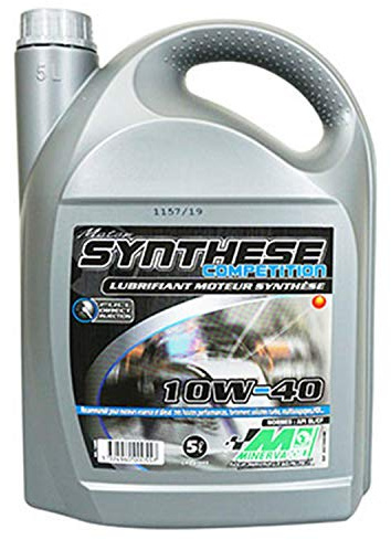 MINERVA OIL HUILE MOTEUR 4 TEMPS MINERVA AUTO SYNTHESE COMPETITION 10W40 ESSENCE ET DIESEL SANS FAP (100% SYNTHESE) (5L)