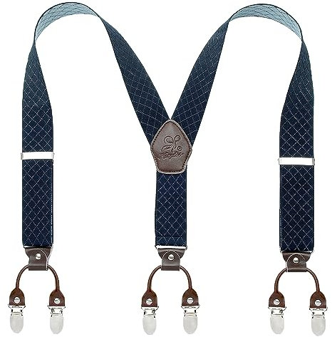 KANGDAI Hosenträger für Herren Breit Y Style 3.5 CM Mit Sehr 6 Starke Metall Clip Durable Elastic Verstellbare Hosenträger Geschenkbox für Herren und Damen