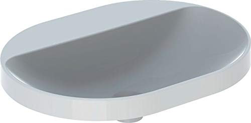 Geberit VariForm Einbauwaschtisch elliptisch, 600x450mm, mit Hahnloch, ohne Überlauf, 500.735.00.2, Farbe: Weiß