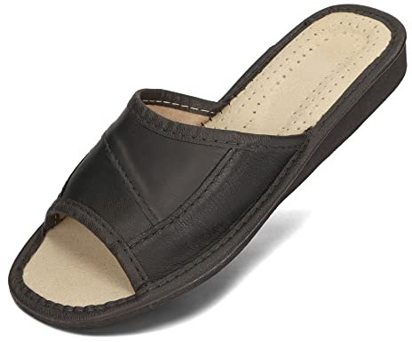 BeComfy Ladies Lädertofflor Tofflor 36-41 EU