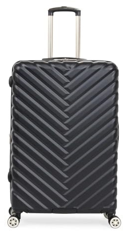 Kenneth Cole REACTION Women's Madison Square Hardside Chevron Expandable Luggage, Black, 28-Inch Checked, Women's Madison Square Hardside Chevron Expandable Luggage