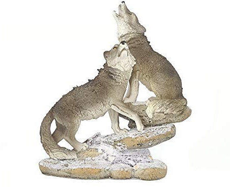 IM Wölfe Western Wildlife Wolfsfigur Indianer Howling Wolf Alaska - Dekofigur, Grey, Brown, Bunt
