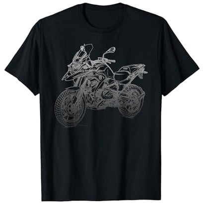 logotechdesign Herren Motorrad Bleistift Motiv R1250GS HP Boxer Enduro T-Shirt Schwarz S