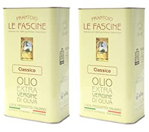 Le Fascine Classico - Olio Extravergine di Oliva 100% Italiano Estratto a Freddo Non Filtrato 100% Prodotto da Monocultivar Provenzale (2 latte da 3 Litri)