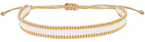KELITCH Damen Perlen Armbänder Stapelbar Wrap Armbänder Handgemachte Strang Armreifen Mode Schmuck