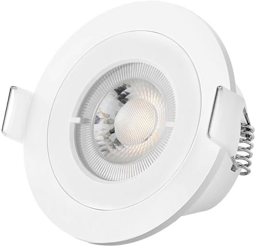 OREiN LED Spot Einbaustrahler 230V, IP65 Bad Deckenstrahler von 36°, 3000K Warmweiß Einbauspots LED Einbauleuchten 4.5W 450lm für Badzimmer Wohnzimmer Feuchtraum, Ø68 mm, nicht Dimmbar, 6 Stück